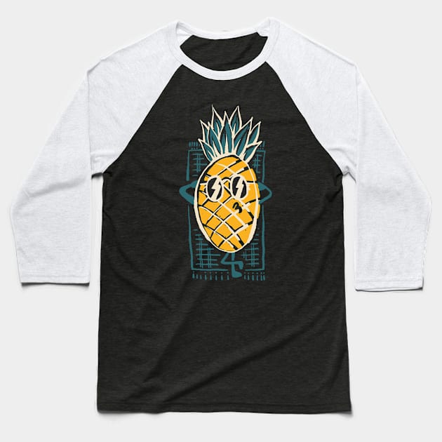 Pineapple Sunbathe Baseball T-Shirt by quilimo